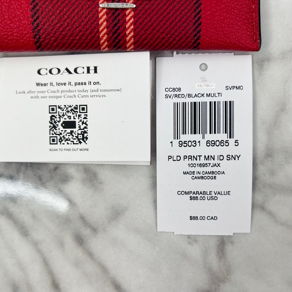 Coach Rowan Satchel Crossbody & Mini Skinny Id Case Wallet In Tartan Plaid Print - Picture 16 of 16